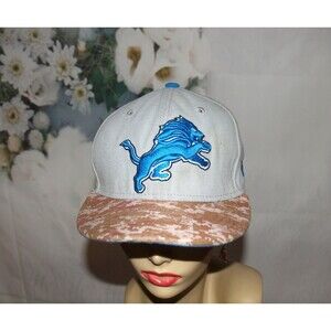 Detroit Lions Hat New Era 59fifty 6 3/4 Medium Fitted Baseball Cap Unisex Adult